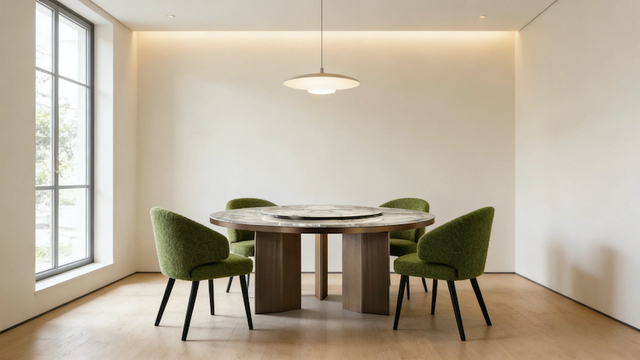 Modernes Esstischset aus Marmor und Stahl